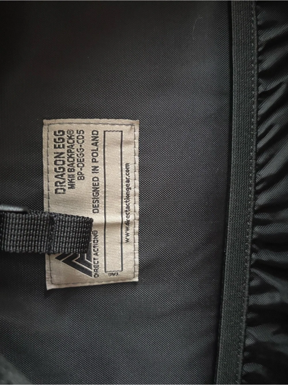 Direct Action Dragon Egg Mk II Tactical Backpack Black 25 Liter Capacity